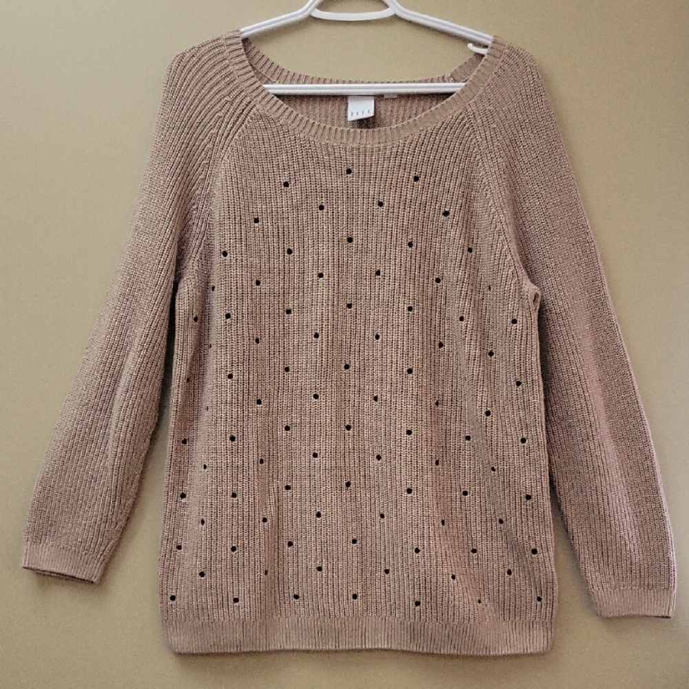 Women's Elle Beige Sweater with Studded Detail